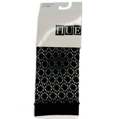 HUE Womens Black Circle Net Knee Hi One Size Openwork 1 Pair NEW